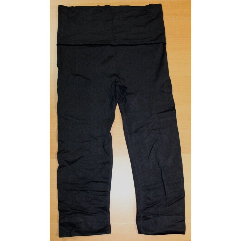 Womens Danskin Now Cropped Capri High Waist Leggings Small 4-6 Black Activewear